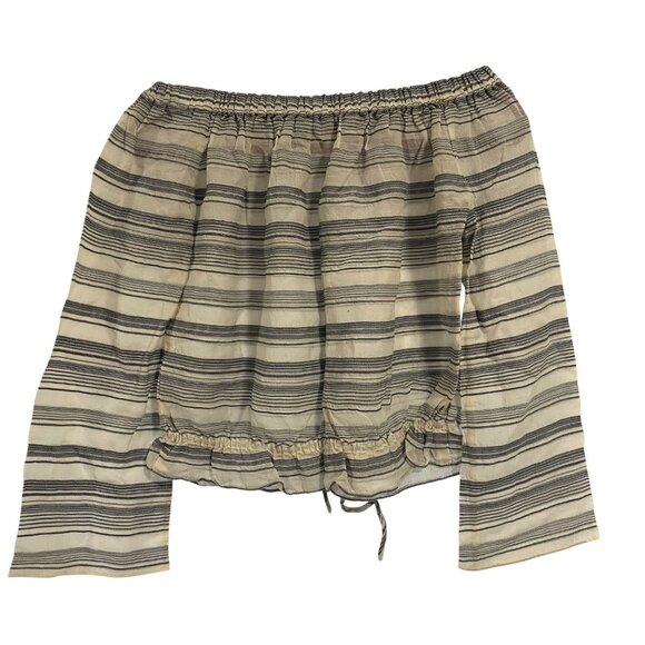 Theory Odettah Vall Striped Off Shoulder Top Size P (XS) - Picture 4 of 7